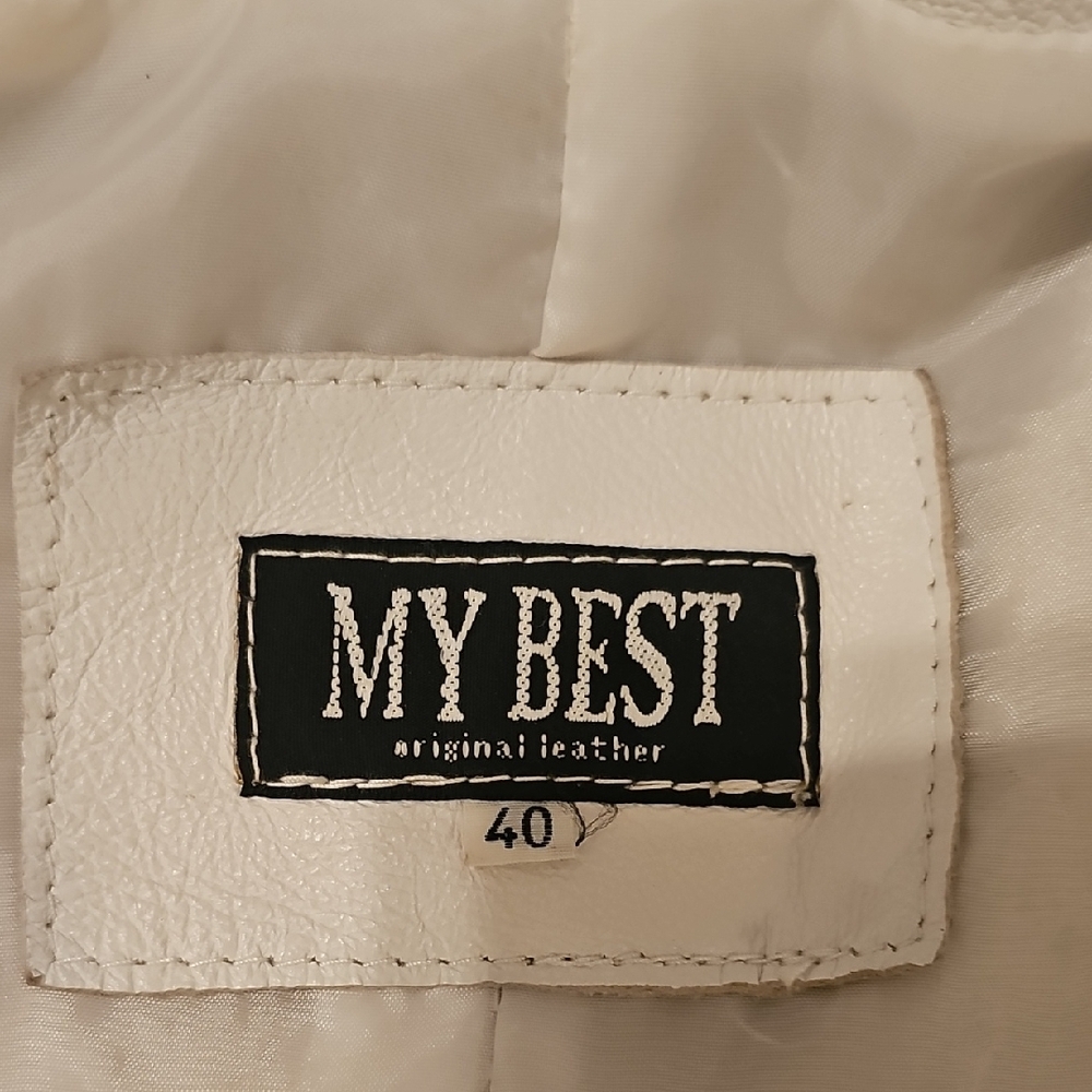 Women's White Italian Leather Jacket - Picture 14 of 17